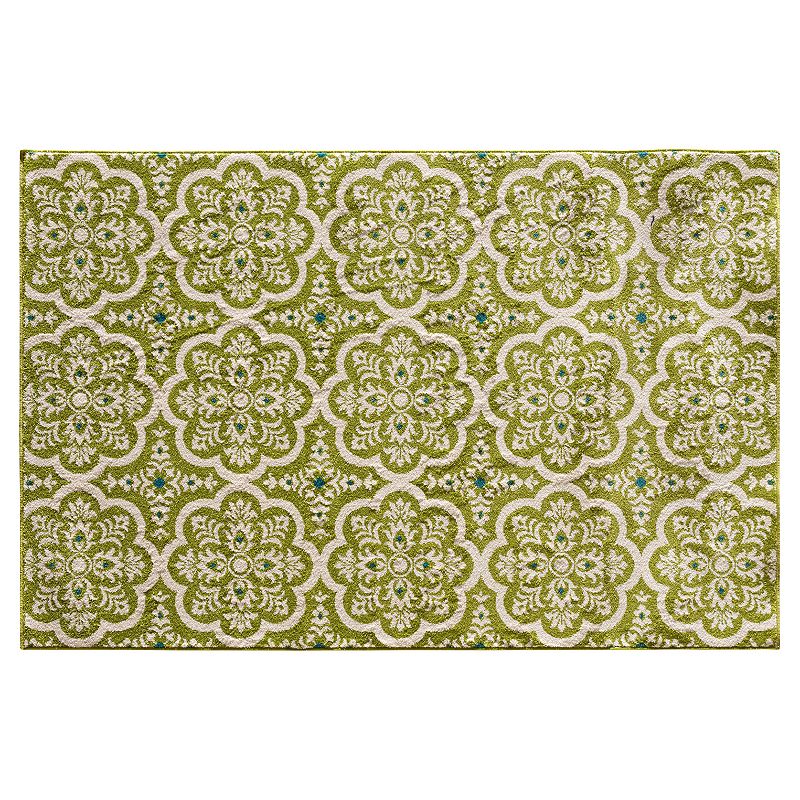 Loomaknoti Terrace Tropic Contoy Medallion Indoor Outdoor Rug, Green, 8X10 Ft