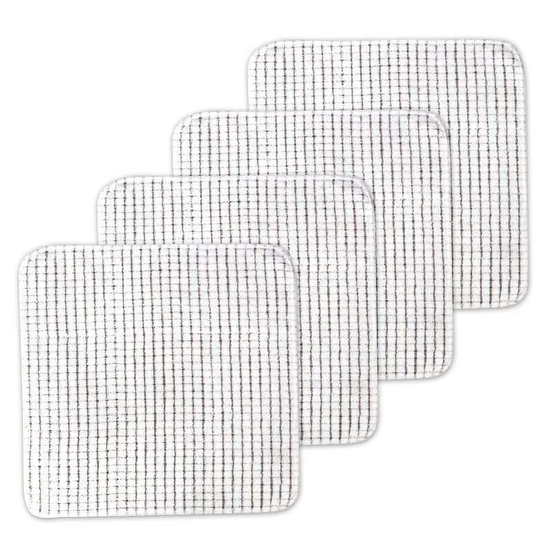 Food Network Terry Dish Scrubber 4-pack, Beig/Green, DISHCLOTH