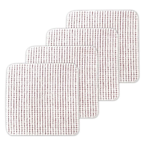 Food Network Dish Cloths- 4 piece, cotton and polyester, red and white