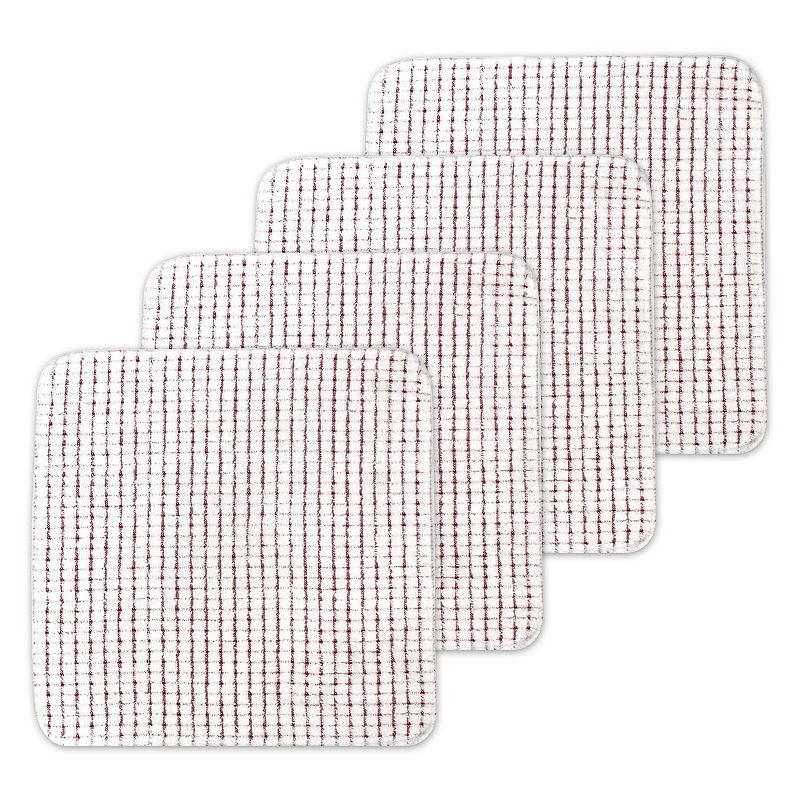Food Network Terry Dish Scrubber 4-pack, Red, DISHCLOTH