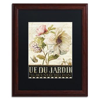 Trademark Fine Art Marche de Fleurs II Wood Finish Framed Wall Art