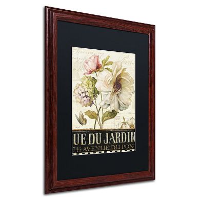 Trademark Fine Art Marche de Fleurs II Wood Finish Framed Wall Art