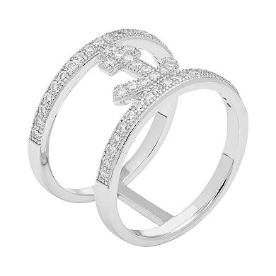 Sterling Silver Cubic Zirconia Anchor Ring