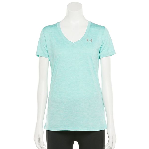 Under Armour Women's Tech V-Neck Twist Short-Sleeve T-Shirt , Desert Rose  (679)/Tonal, Large 