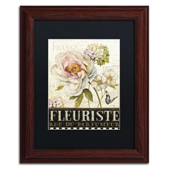Trademark Fine Art Marche de Fleurs III Wood Finish Framed Wall Art