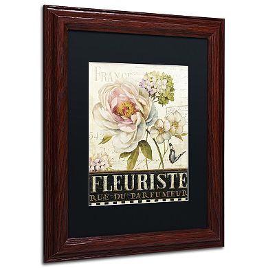 Trademark Fine Art Marche de Fleurs III Wood Finish Framed Wall Art