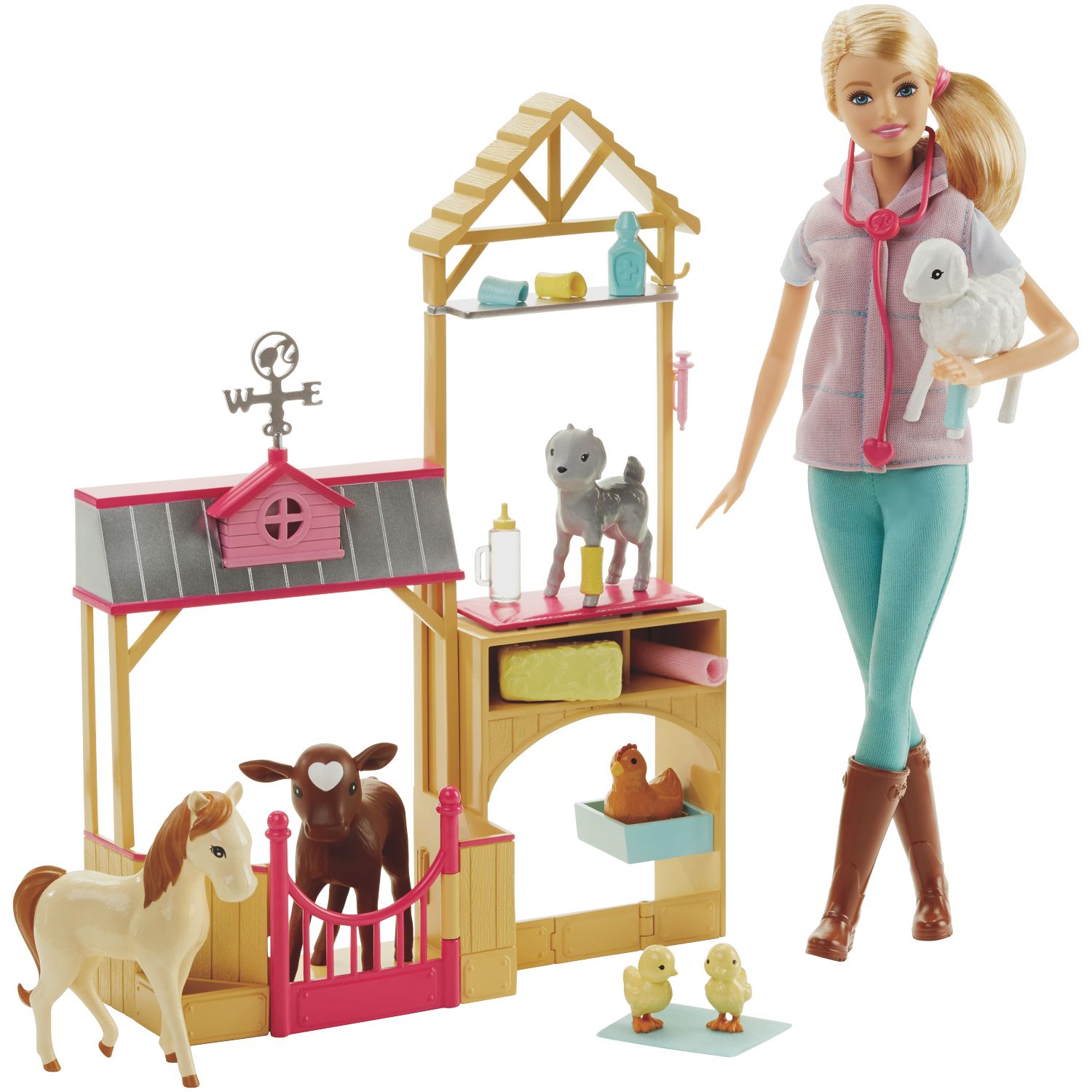 barbie pet vet set