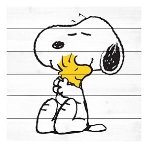 Peanuts Snoopy & Woodstock Hug Wood Wall Art by Marmont Hill