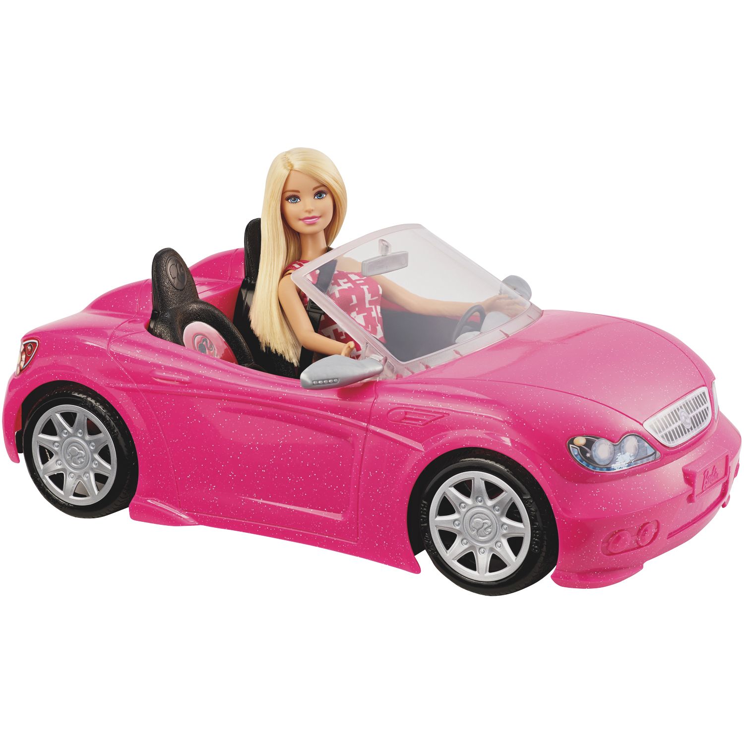 barbie in a car