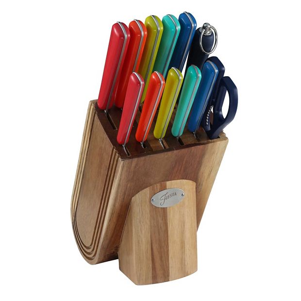 Vintage Fiesta Knife Set 6 PC With block Yellow