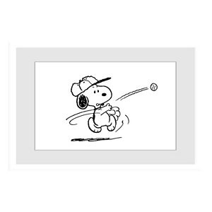 Peanuts Snoopy Throwing Baseball Framed Wall Art by Marmont Hill