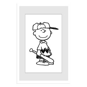 Peanuts Charlie Brown Baseball Player Framed Wall Art by Marmont Hill