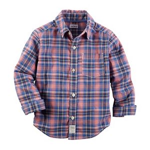 Baby Boy Carter's Woven Plaid Patterned Button-Down Shirt