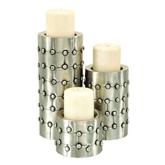Iron Rivet Head Candle Holder 3 pc Set
