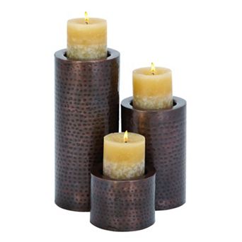 UMA Home Decor Hammered Candle Holder 3 pc Set