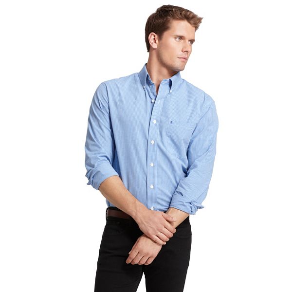 Men's IZOD Checked Casual Slim-Fit Button-Down Shirt
