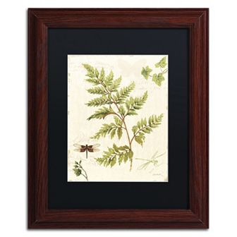 Trademark Fine Art Ivies and Ferns I Wood Finish Framed Wall Art