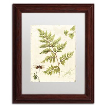 Trademark Fine Art Ivies and Ferns I Wood Finish Framed Wall Art