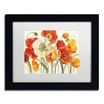 Trademark Fine Art Poppies Melody I Black Framed Wall Art