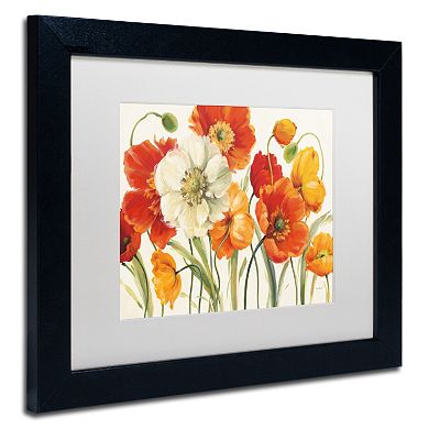 Trademark Fine Art Poppies Melody I Black Framed Wall Art