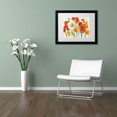 Trademark Fine Art Poppies Melody I Black Framed Wall Art