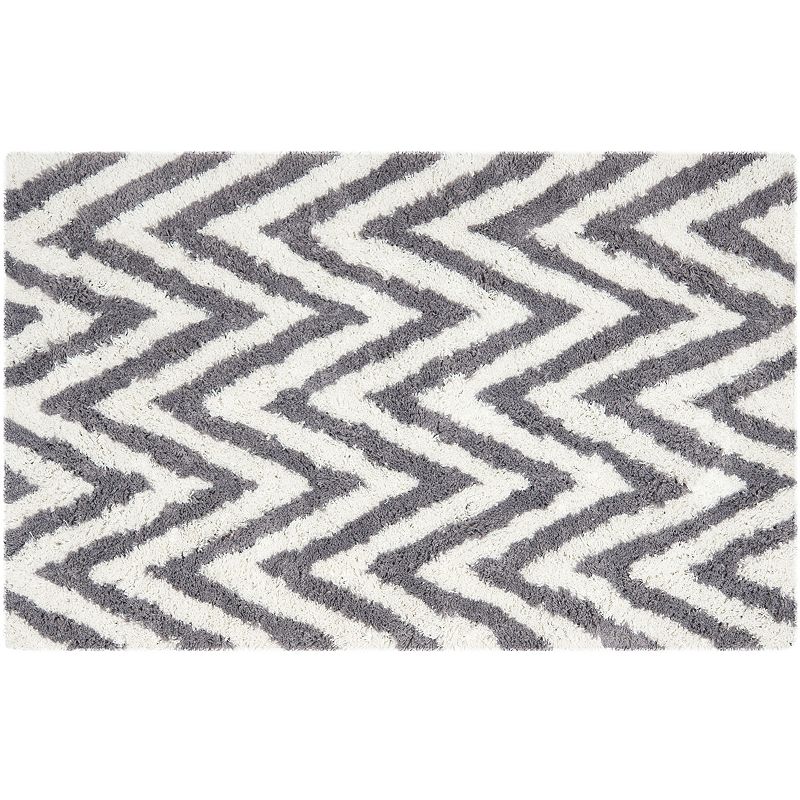 Safavieh Chevron Shag Rug, White, 8X10 Ft