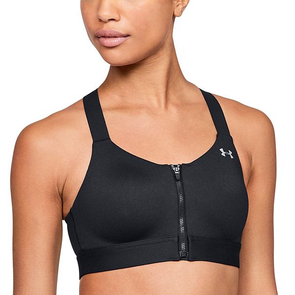 Under Armour Women Armour High Zip Sport Bra - Black/Jet Gray