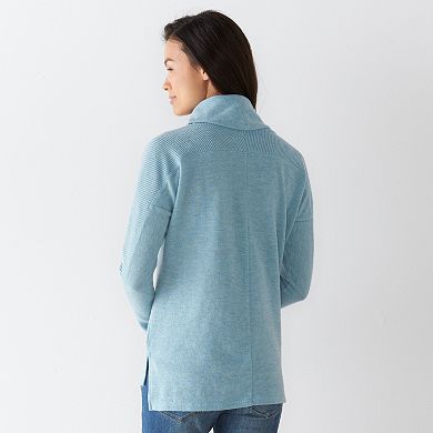 Petite Sonoma Goods For Life® Ribbed Cowlneck Sweater