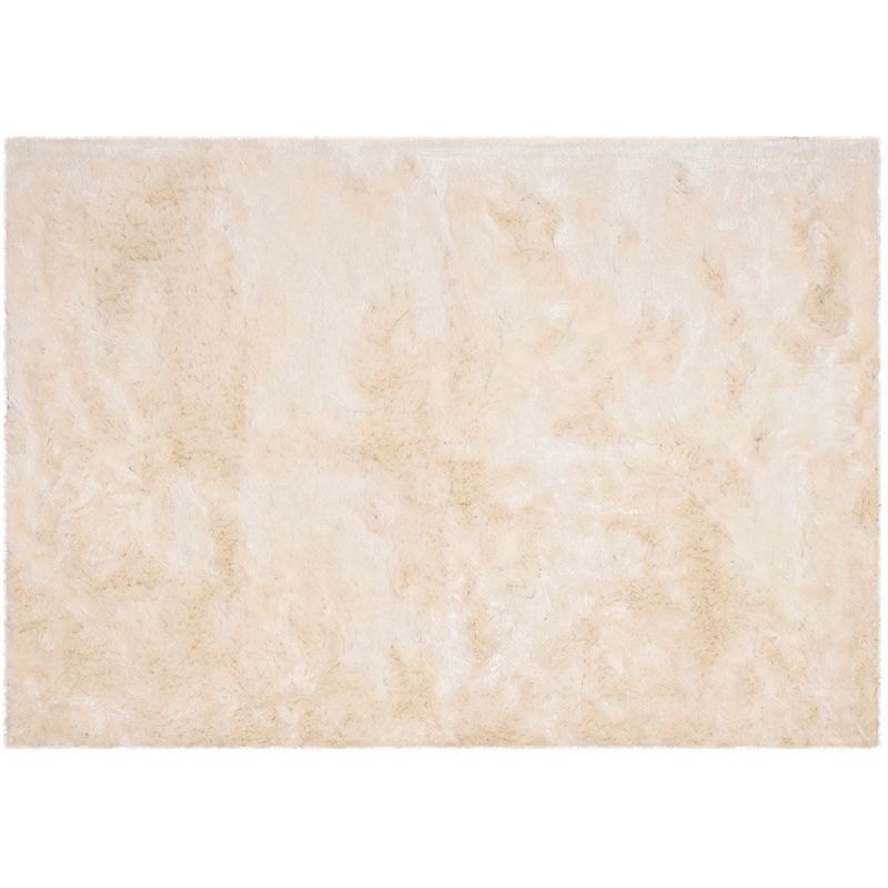 SAFAVIEH Paris Darwin Plush Polyester Shag Area Rug  Ivory  6  x 9