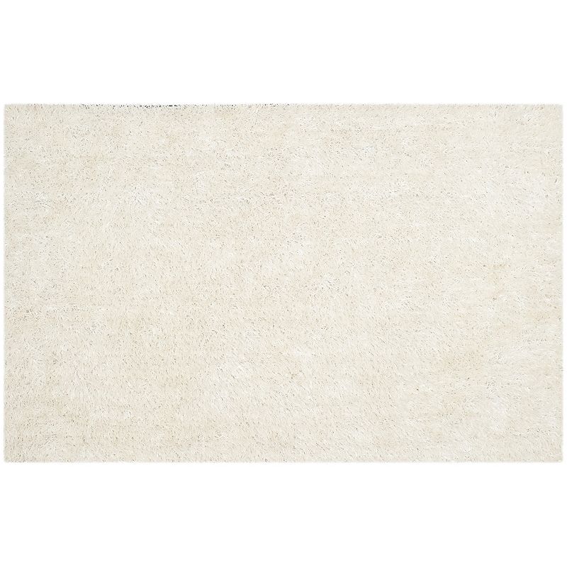 Safavieh New Orleans Wooly Solid Shag Rug, White, 6X9 Ft