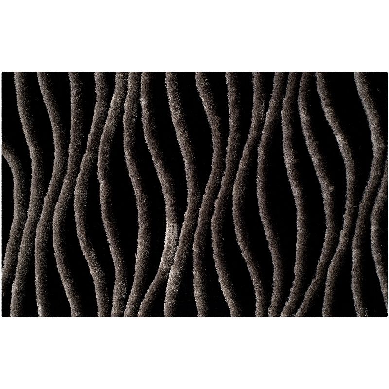 Safavieh 3D Wave I Shag Rug, Black, 8X10 Ft