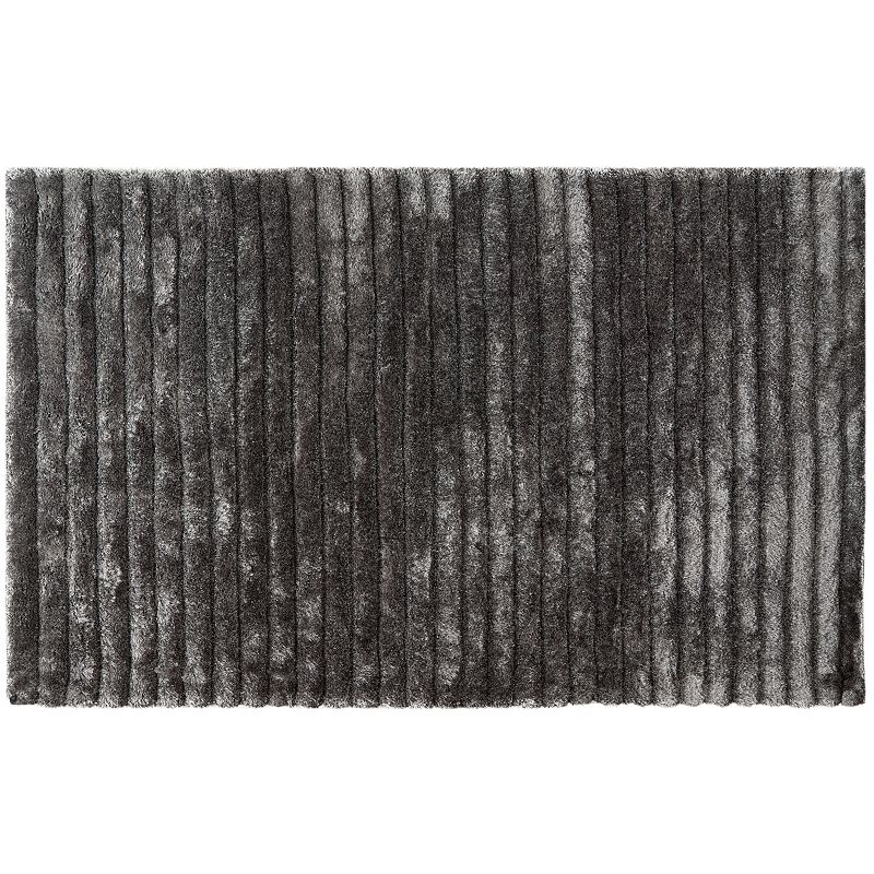 Safavieh 3D Deluxe Striped Shag Rug, Grey, 6Ft Rnd
