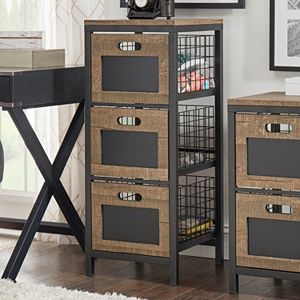HomeVance Cooper Mixed Media 3-Drawer Storage Tower