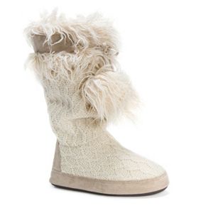 MUK LUKS Women's Chanelle Fringe Boot Slippers