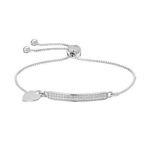 Brilliance Curved Bar Lariat Bracelet with Swarovski Crystals