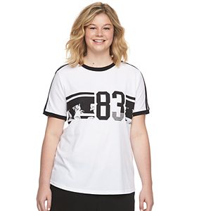 Juniors' Plus Size SO® Ringer Graphic Tee