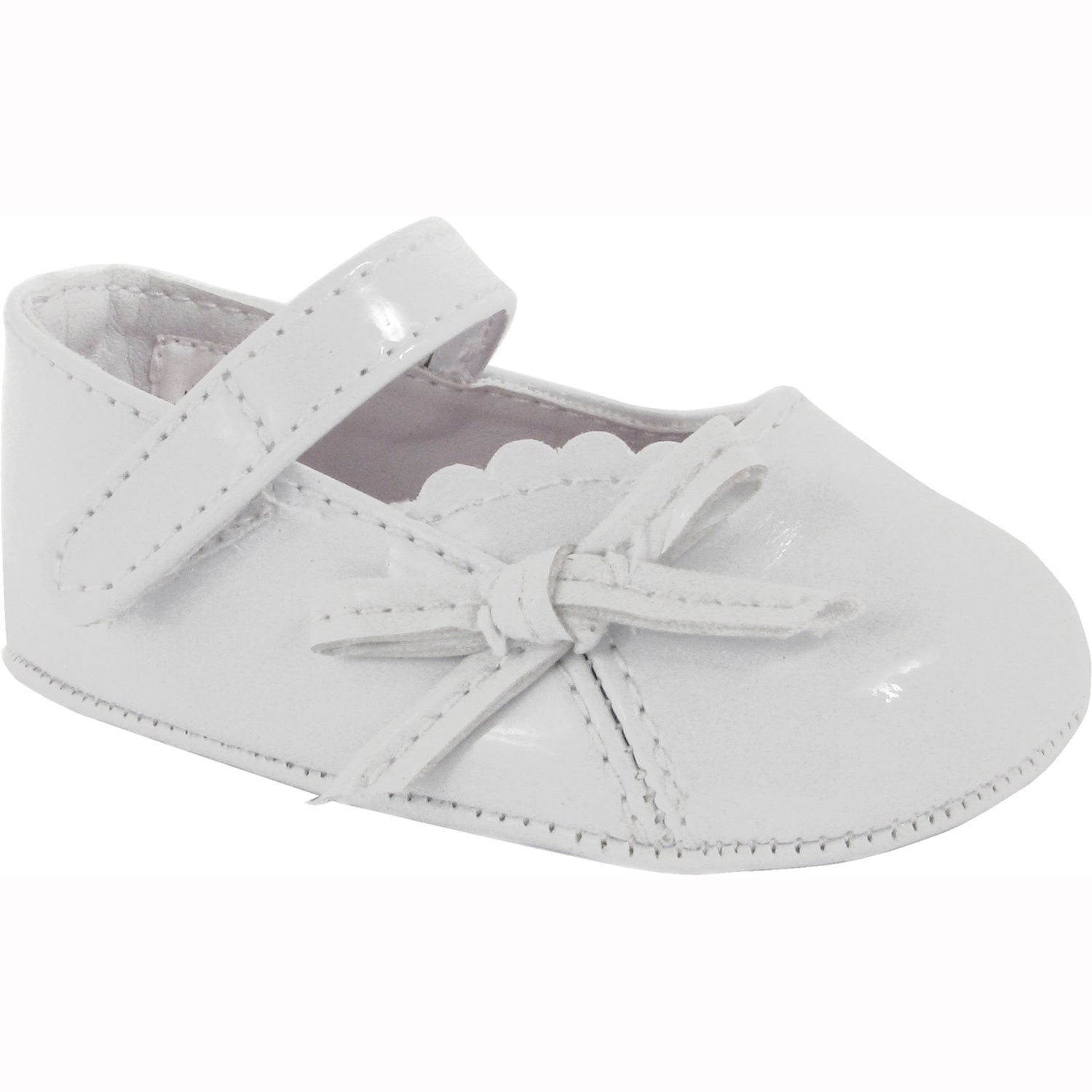 white patent baby shoes