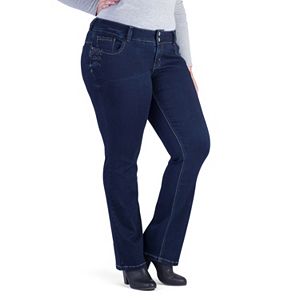 Juniors' Plus Size Amethyst Dark Wash Bootcut Jeans