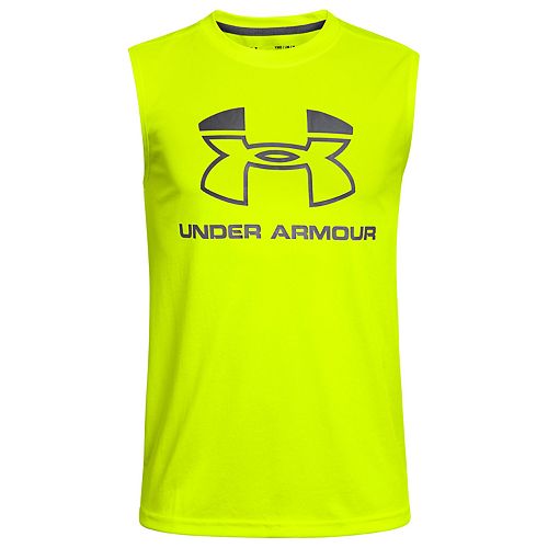 Boys 820 Under Armour Logo Muscle Tee