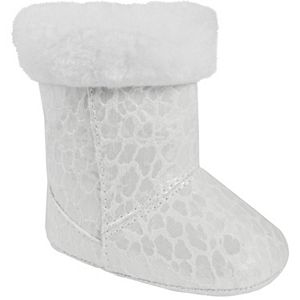 Baby Girl Wee Kids Faux-Suede Faux-Fur Trim Textured Boot Crib Shoes