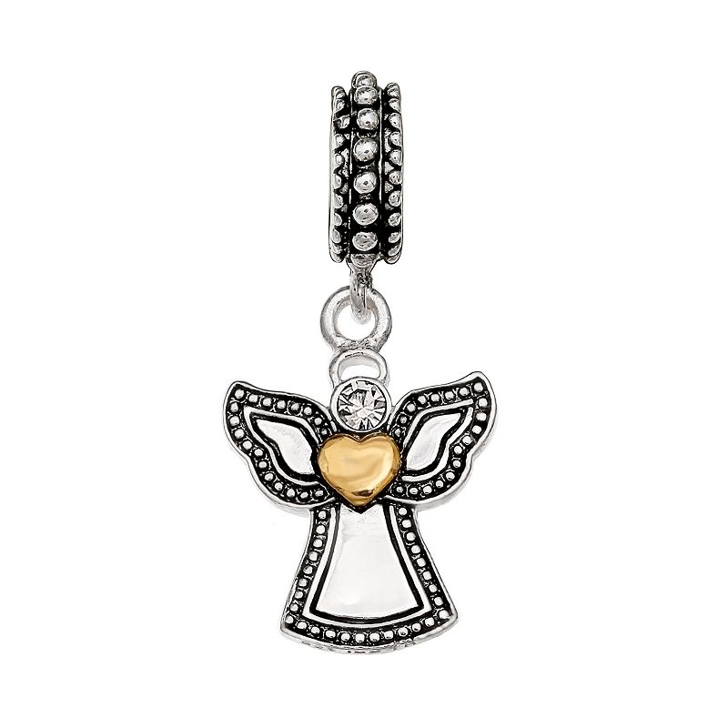 Individuality Beads Sterling Silver Crystal and Angel Charm, Womens