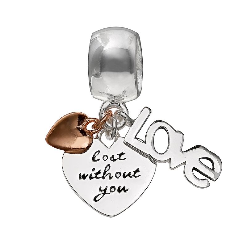 Individuality Beads Sterling Silver Lost Without You Heart Charm, Wome