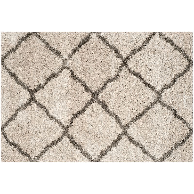 Safavieh Belize Tribal Lattice Shag Rug, Grey, 6.5Ft Sq