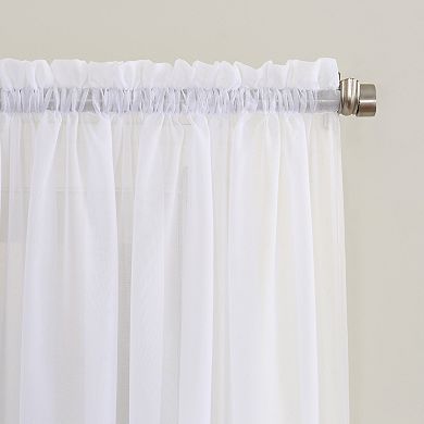 No. 918 Emily Solid Sheer Voile Rod Pocket Single Window Curtain Panel