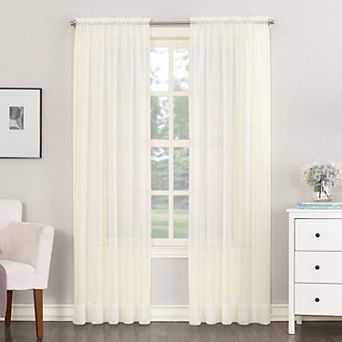 No. 918 Emily Solid Sheer Voile Rod Pocket Single Window Curtain Panel