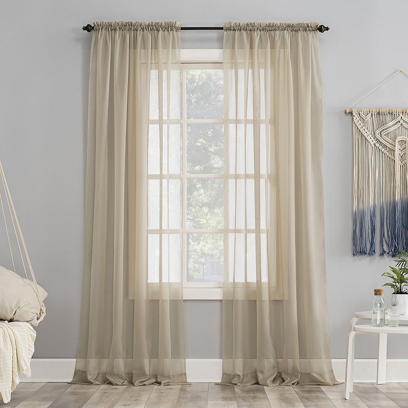 No. 918 Sheer Voile Rod Pocket Top Curtain Panel, 59" x 63"