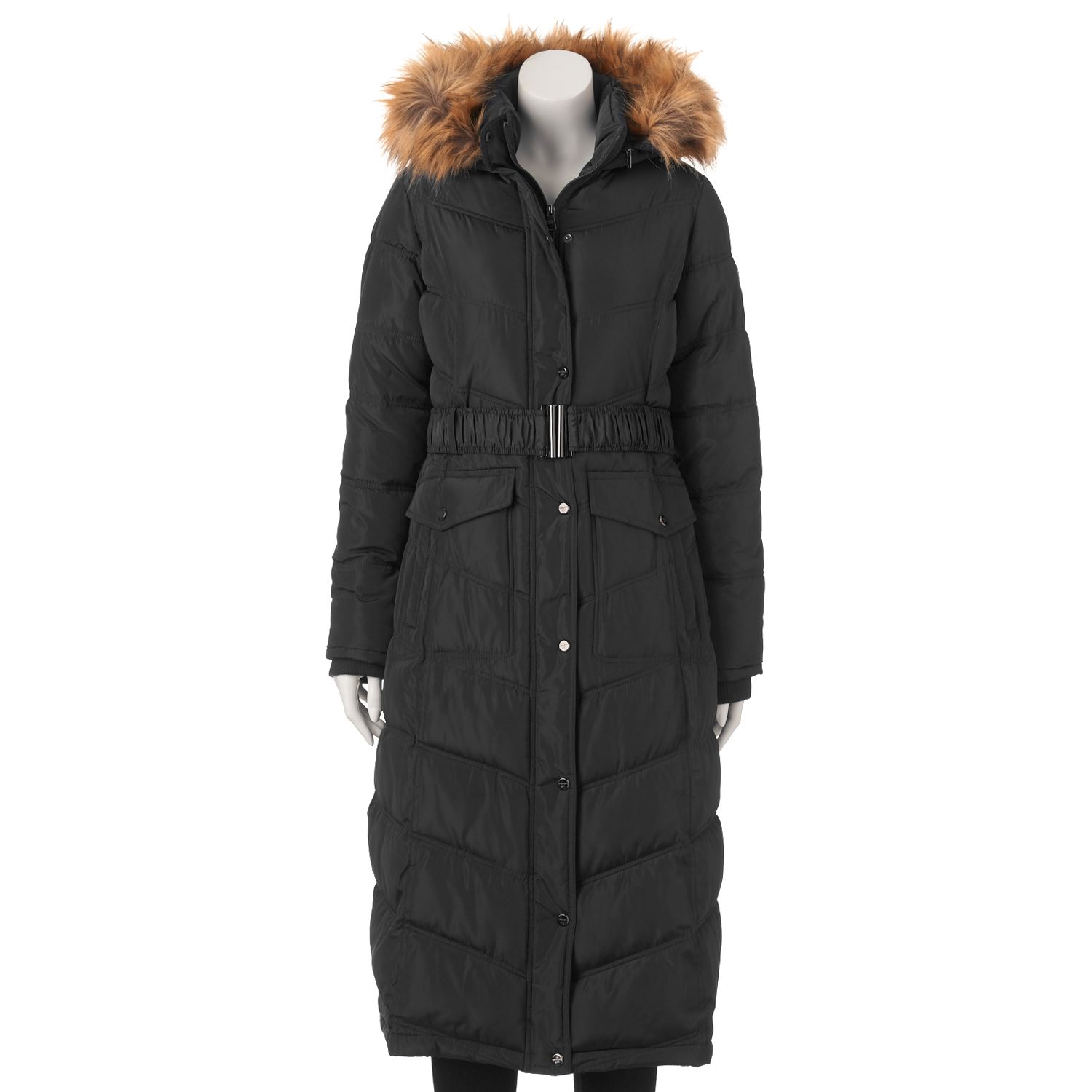 girls long black puffer coat