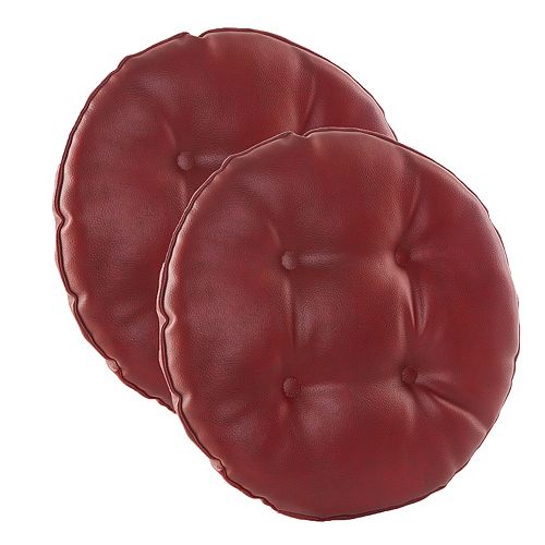 The Gripper Faux Leather Tufted Bar Stool Chair Pad 2-pk.
