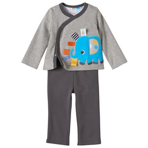 Baby Boy Taggies Elephant Cardigan, Bodysuit & Pants Set