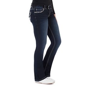 Juniors' Amethyst Dark Wash Slim Bootcut Jeans